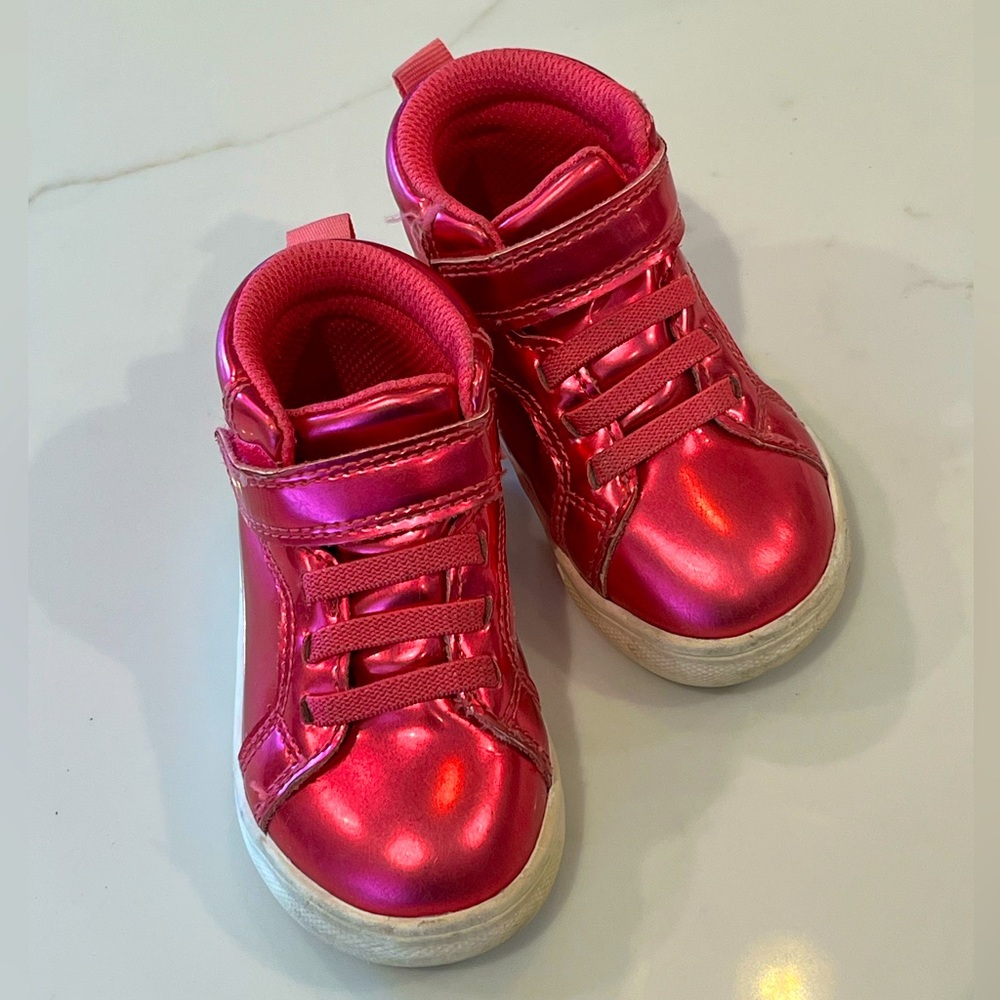 GAP Toddler Metallic High-Top Sneakers (Size 5) - Sizzling Fuschia